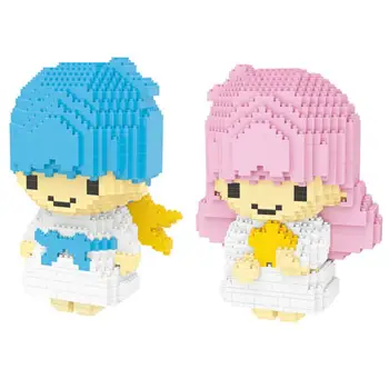 Horúce lepining tvorcovia Klasické Karikatúry Twin Star Kiki & Lala obrázok mini Micro Diamond Stavebné Bloky model tehly hračky pre darček