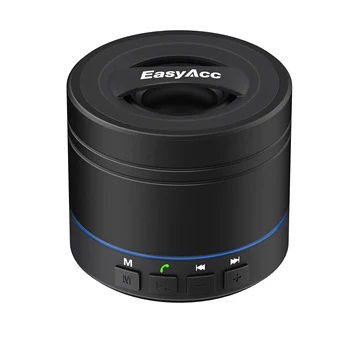 EasyAcc Mini Prenosné Dobíjacie Bluetooth Reproduktor s Mikrofónom pre Tablety Notebooky Čierny Matný Podpora FM TFCard Vonkajšie