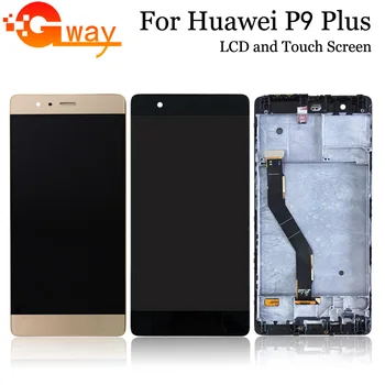 LCD Pre HUAWEI P9 Plus Displej s Rámom Náhradná Pre Huawei P9 Plus LCD Dotykový Displej Digitalizátorom. Montáž EVA-L09 VIE-L09