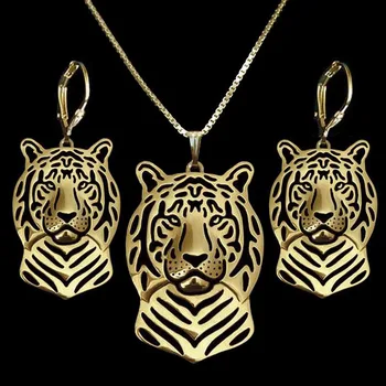 Ženské Kovový Tiger v Tvare Šperkov Nastaviť Zvierat Hlava Tigra Šperky Set
