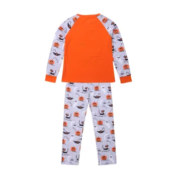 Horúce Módne Rodiny Zodpovedajúce Halloween Pyžamo Set Oblečenia Rodič-Dieťa Bežné Dlhý Rukáv Sleepwear Odev Oblečenie Pre Voľný Čas Darček