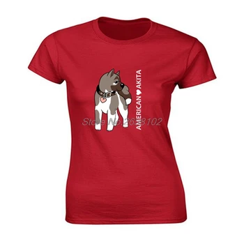 Americká Akita Psa T-Shirts Roztomilý Pes Animal Print T Shirt dámske Bavlnené Tričko s Krátkym Rukávom Hip Hop Tričká Top Harajuku Streetwear