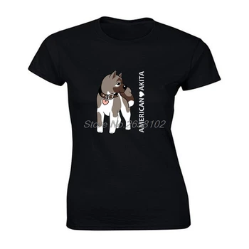 Americká Akita Psa T-Shirts Roztomilý Pes Animal Print T Shirt dámske Bavlnené Tričko s Krátkym Rukávom Hip Hop Tričká Top Harajuku Streetwear