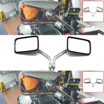 2 ks Univerzálny Obdĺžnik Hliníkové Motocykel Spätných Zrkadiel 10 mm Upraviť Uhol Chrome Motocykel Retrovisor Zrkadlo Accessorie