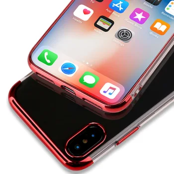 Transparentné Jasné, elektrolyticky pokrývajú Mäkké TPU Telefón puzdro Pre Apple iPhone X XS Max XR 8 7 6 6 Plus Shockproof Silikónový Kryt Nárazníka