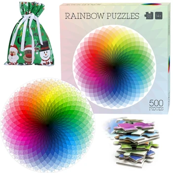 500 Ks/set s Dary, Taška Kolo Puzzle Zverokruhu Horoskop Rainbow Puzzle pre Dospelých, Deti Vzdelávacie Znížiť Stres Hračky