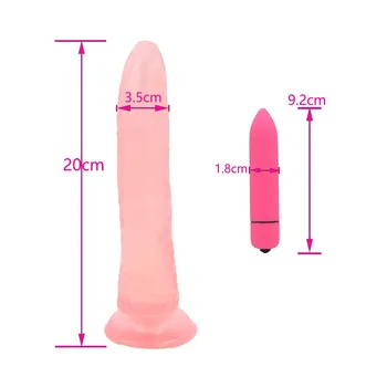 YEMA 3KS Popruh na Realistické Dildo s 10 Druhmi Mini Bullet Vibrátory pre Ženy Pár Lesbický Sex Hračky Hry Double Stimulovať