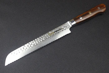 HAOYE 8 palcový Damasku ocele vg10 nôž na Chlieb Profesionálnej kuchyni variť nože luxusné unikátne Kladivo čepeľ rosewood zvládnuť NOVÉ