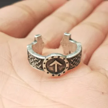 1pc Nordic Viking Prstene Pre Mužov, Ženy Viking Fanúšikov Nastaviteľné Amulet Rune Krúžok Punk Šperky Pohanské Severanov Uzol Šperky