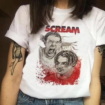 Kuakuayu HJN Kričať T-Shirt! Matthew Lillard a Skeet Ulrich, ako sa Billy a Stu. 90 Horor. Ženy Tees Kričať T-Shirt