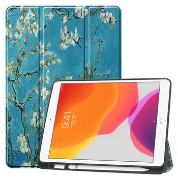Prípad pre Všetkých-Nový iPad 7. Generácie 10.2 palcový tablet 2019, Prípade s Ceruzkou Držiteľ - Mäkké TPU Späť Trifold Stojan Smart Cover