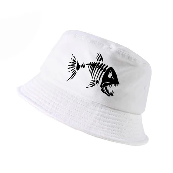 Značka fashion Rybársky klobúk Lete Príležitostných rybárov klobúky Muži Ženy panama slnko spp Cartoon Rybie Kosti vedierko hat žena čiapky