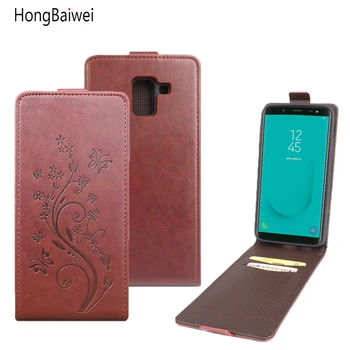 HongBaiwei pre Samsung J6 2018 Flip Prípade Módne Plastický Kožené puzdro pre Samsung Galaxy J6 2018 Vertikálne Zadný Kryt
