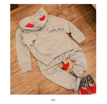 Baby chlapci oblečenie 2016 Nové Jeseň Bežné Dlhý Rukáv šport vyhovovali deti sady Cartoon malý diabol oblečenie sady Halloween dary