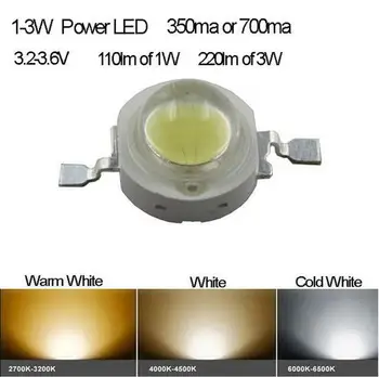 Naozaj Vysoké Lúmenov 3W High Power LED 3.6-3.8 V 700mA 220-240lm Biela 4500K Poskytnúť Teste Rýchle dodanie