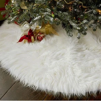 1PC Tvorivé Biely Plyšový Vianočný Stromček Sukne Kožušiny Koberec Vianočné Dekorácie Nový Rok Doma Vonkajší Dekor Prípade Strany Stromu Sukne