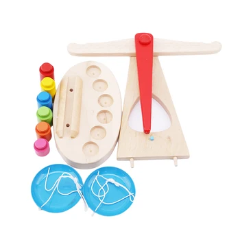 Nové Montessori Vzdelávacích Hračiek Malé Drevené Nový Zostatok Rozsahu Hračka S 6 Závažia Pre Deti baby