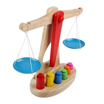 Nové Montessori Vzdelávacích Hračiek Malé Drevené Nový Zostatok Rozsahu Hračka S 6 Závažia Pre Deti baby
