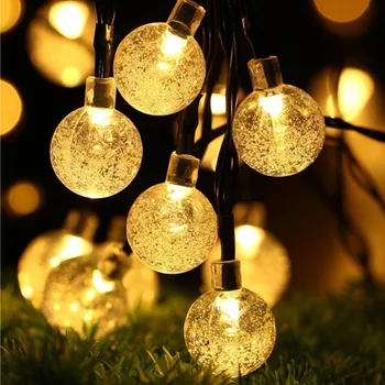 Nové 20/50 LED Crystal ball 5M/10 M Solárna Lampa LED Reťazec Rozprávkových Svetiel Solárne Girlandy Záhrada Vianočná Výzdoba Pre Vonkajšie