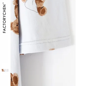 Na Jar A Na Jeseň Nový Japonský Modálne Bavlny Dlho Nightdress Karikatúra Roztomilý Medveď Voľné Veľké Veľkosti Bežné Domáce Nightgown Nightie