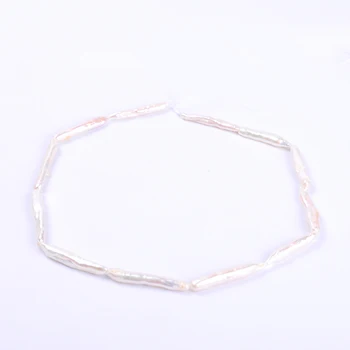 1strand/veľa AA kvalitné biele podlhovasté Prírodné sladkovodné Perly Voľné Strand Korálky DIY pre Šperky, takže náramok náhrdelník