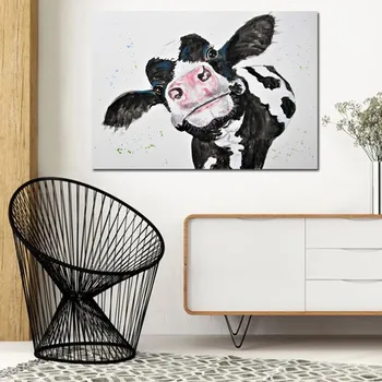 Plátno Maľby, Akvarely Krava Wall Art Vytlačí Plagáty Moderné Zvierat Umeleckých obrazov na Stenu pre Obývacej Izbe Plagáty a Výtlačky