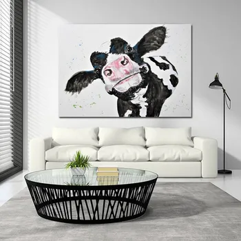 Plátno Maľby, Akvarely Krava Wall Art Vytlačí Plagáty Moderné Zvierat Umeleckých obrazov na Stenu pre Obývacej Izbe Plagáty a Výtlačky