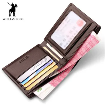 WilliamPOLO boutique British peňaženky, pánske krátke odseku pravej kože prierez peňaženky ultra-tenké kožené príliv mužov taška