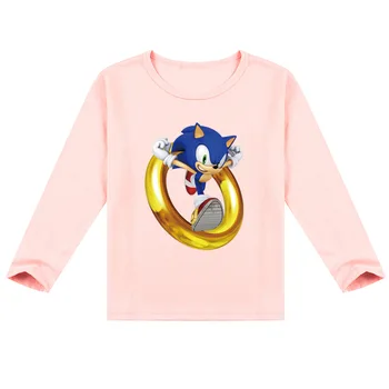 2-16Years Deti Sonic The Hedgehog T Shirt Deti Ležérne Oblečenie pre Batoľa Chlapci T-Shirts Dievčatá Dlhý Rukáv Topy Vtipné Tričká