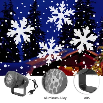 LED Fáze Svetlá Snowflake Premietacie Biela snehová búrka Vianočné Čítanie Svetlo Pohybujúce sa Snehu Laserovej Projekcie Svetla Vianočný Dekor