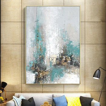 Abstrakt Vertikálneho Obdĺžnika Maľovanie Ručne Maľované Olejomaľba Na Plátne Moderné Nástenné Umenie Pre Spálne Dom Dekorácie