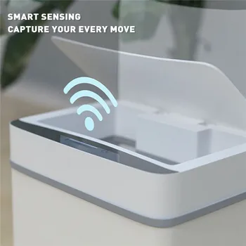 15 L Smart Koša S Automatickým Indukčné Flip Cover Odpadky Zoradiť Domácnosti Office Kuchyňa, Wc Špeciálne Batérie Koša