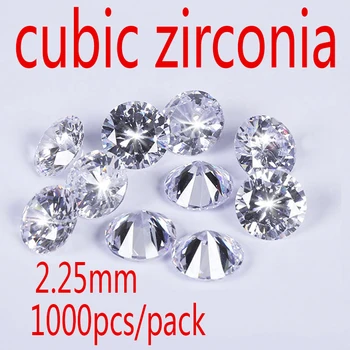 2.25 mm Bielymi Zirkónmi Kameň AAA Grade CZ Okrúhly Zirkón Pedra de Zirconia DIY Korálky Dodávky pre šperky veľkoobchod