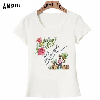 2019 Nové Letné Fashion T-Shirt Ženy Krátke Svetlé Kvetinárstvo Obchod Dievča Print T Shirt Dievča Bežné Topy Ameitte Žena Tees