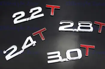 Nové Samolepku Kovové Znak Odtlačkový Turbo TSI Zadný Kufor Výbava Odznak poľský Chrome Červená 1.5 T 1.6 1.8 T T 2.0 T 2.2 T 2.4 2.5 T T T 3.0