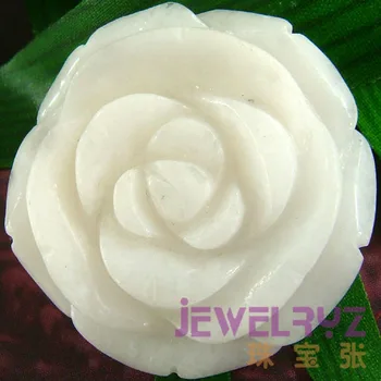 Hailambo Krásna Prírodná Biela Jades Vyrezávané Rose Prívesok Gem-Kamenný Kvet Prívesok Figúrka Šťastie, Šperky pre Dievča, Darček RP04#