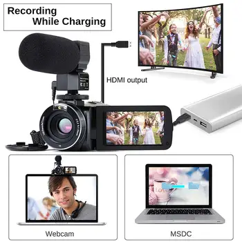 Video Videokamera Vlogging Na Facebook Diaľkové Ovládanie 3.0 Palcový Dotykový Displej Clona Webkamera Kamera Mini Video Digitálny Fotoaparát