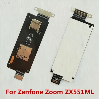 Pre Asus Zenfone ZOOM ZX551ML Čítačkou Sim Kariet Slot pre Pamäťovú SD Kartu, Držiak Socket Dosky Flex Kábel