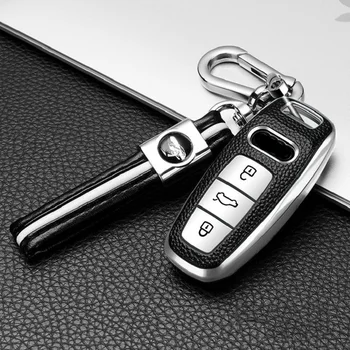 Farebné TPU+Kožené Kľúča Vozidla Pokrytie Prípad Pre Audi A6 A6L A7 A8 otázka č. 8 E-tron C8 D5 2018 2019 2020 Auto Kľúča Držiteľa Shell Príslušenstvo