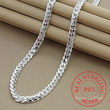 Veľkoobchodná Cena 6 MM Plný Bokom Náhrdelník pre Ženy, Mužov 925 Sterling Silver Šperky Had Reťazca Náhrdelníky