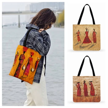Africké Colné Olejomaľba Art Print Tote Taška Pre Ženy Bežné Tote Vonkajšie Plážová Taška Dámy Ramenní Taška Fashion Shopping Bag