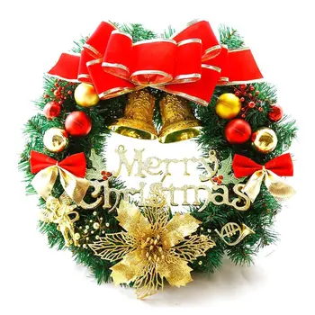 Vianočné Dekorácie Veniec 30 cm Vianočný Veniec Dverí Visí Vianočné Darčeky, Vianočné Viniča Krúžok PVC Vianočný Veniec