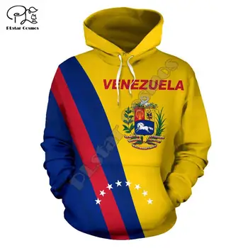 Muži Ženy Venezuela Plný tlač 3D Hoodies Zábavné vlajkou krajiny, Mikina Módy s Kapucňou Dlhý Rukáv zips unisex Pulóver