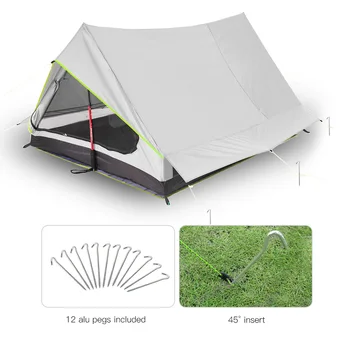 Lixada Ultralight 2 Osoby Dvojité Dvere Oka Stan Shelter Ideálny pre Kempovanie Backpacking a Thru-Túry Stany Outdoor Camping