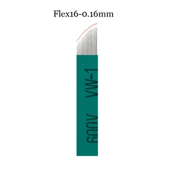 200 Ks 0.16 mm Zelená Nano LAMINA MICRO 12/18 FLEX Trvalé Microblading Ihly Na Tebori Microblading Permannet Príručka Pero