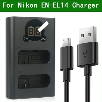 EN-EL14 EL14 Duálny USB Nabíjačka pre Nikon D3200 D3100 D3300 D3400 D3500 D5100 D5200 D5300 D5500 D5600