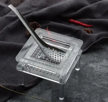 Lyžica z nerezovej ocele malé sitko s otvormi bar absinthe ice úniku kapsule spheroidizer tvorivé kuchynské vybavenie
