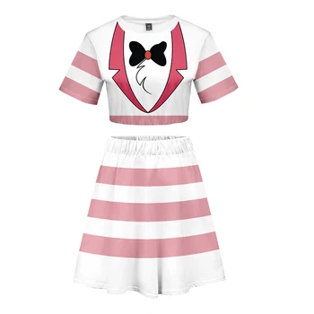 Anime Hazbin Cosplay Hotel Kostým T-shirt Dress Charlie Alastor Cosplay Jednotné Hazbin Obleky, Šaty, Tričká pre Dievčatá a Ženy,