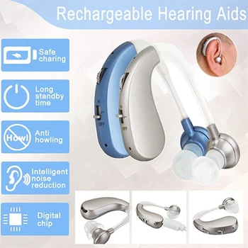 Dobíjacia Bezdrôtová Mini Digitálne sluchadla, Prenosný Zvukový Zosilňovač Ucho Pomôcky pre Starších Sluchovo postihnutých na Zníženie Hluku