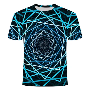 2020 nové 3D závrat hypnotické vytlačené T-shirt pánske, pánske sako pulóver, 3D art krátky rukáv